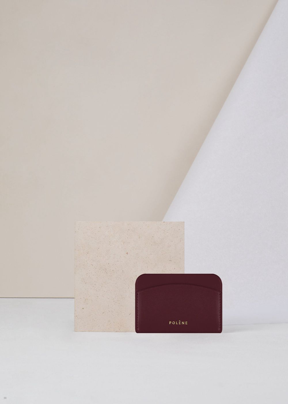 Burgundy Polène Card Holder Wallets | VIQ-283671