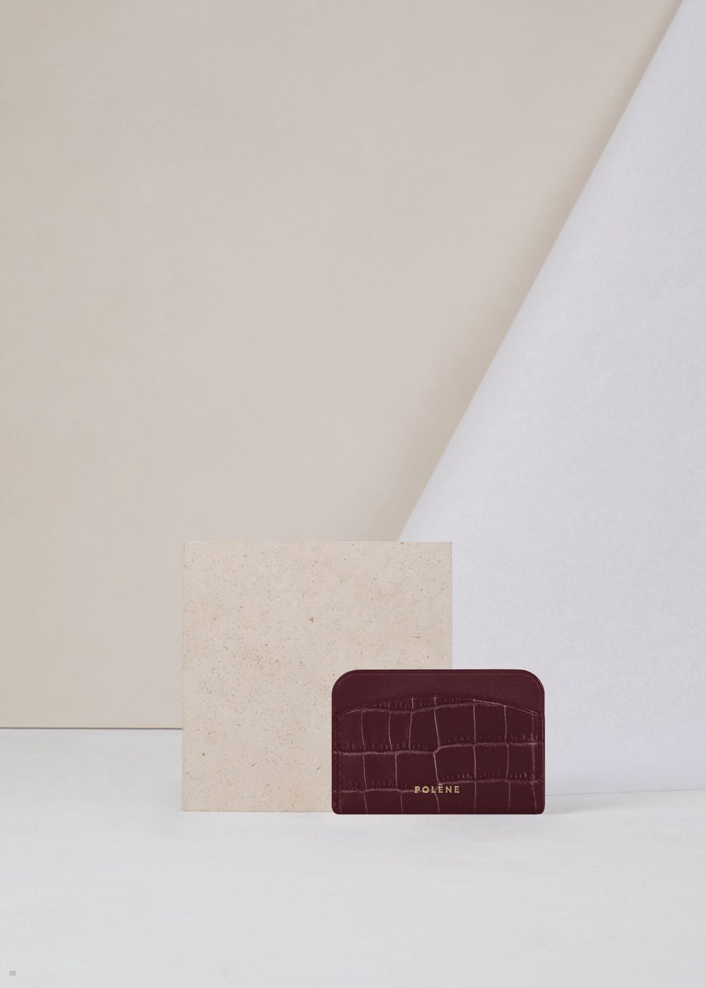 Burgundy Polène Card Holder Wallets | XDF-369127